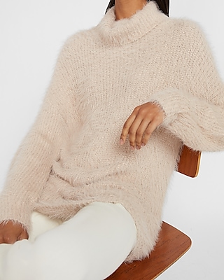 fuzzy cowl neck sweater