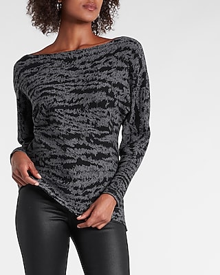 abstract asymmetrical tunic sweater