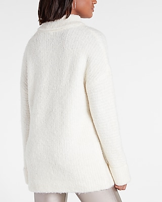 Chunky Cowl Neck Vent Hem Sweater