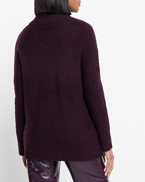Cable Knit Turtleneck Oversized Sweater