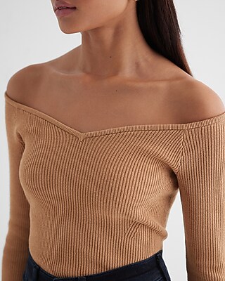 Shop express off shoulder sweater on Sale