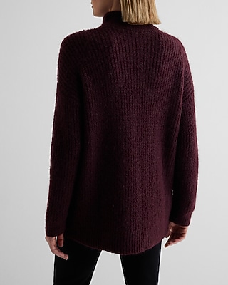 Fuzzy Knit Quarter Zip Tunic Sweater