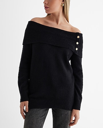 Women's Black Oversized Sweaters - Express