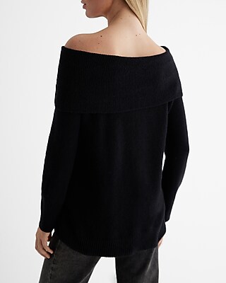 Novelty Button Off The Shoulder Oversized Sweater - image 3