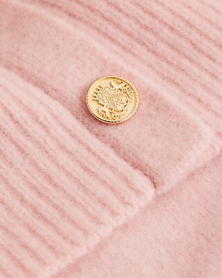 Novelty Button Off The Shoulder Oversized Sweater