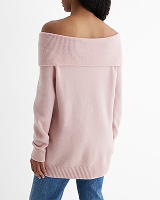 Novelty Button Off The Shoulder Oversized Sweater | Express