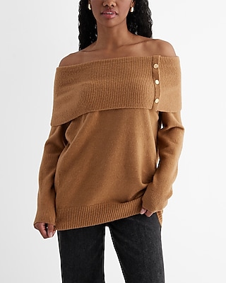 JDEFEG Soft Oversize Sweater Women's Stacked Collar Color Contrast