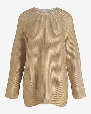 Foil Crew Neck Tunic Sweater