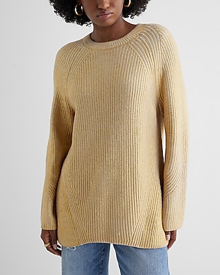 Foil Crew Neck Tunic Sweater