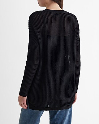 Ribbed Crew Neck Tunic Sweater - image 3