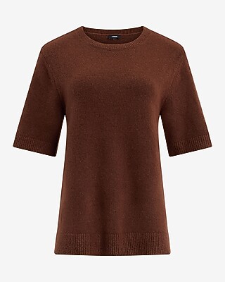 Crew Neck Elbow Sleeve Tunic Sweater Express