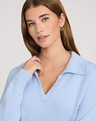 Airy Soft Johnny Collar Sweater
