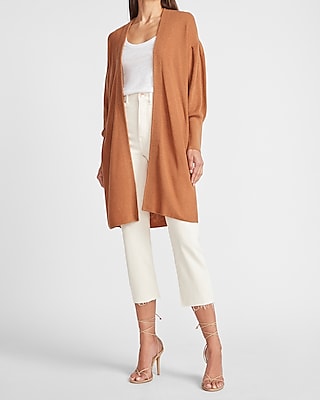 long brown cardigan