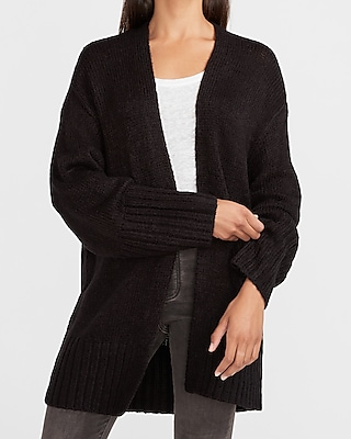 boxy black cardigan