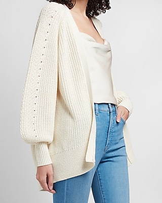 express balloon sleeve cardigan