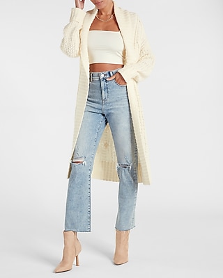 cable knit duster cardigan