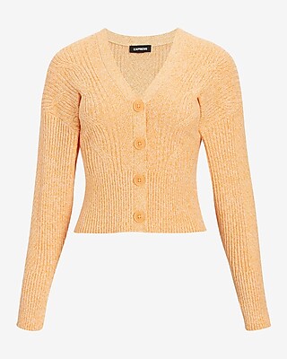 Cable V-Neck Knit Button Front Cardigan