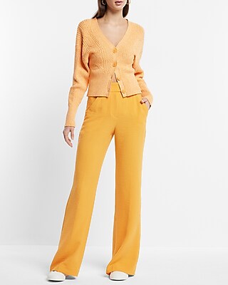 Cable V-Neck Knit Button Front Cardigan