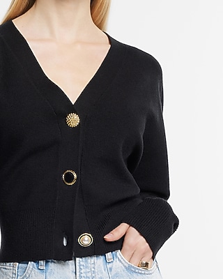 CARDIGAN MIX BUTTONS PO 9613131:PITCH BLACK:S