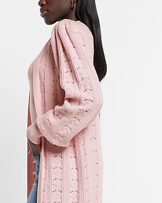 Pointelle Balloon Sleeve Cardigan