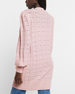 Pointelle Balloon Sleeve Cardigan