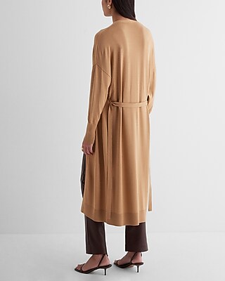 Dolman Sleeve Tie Waist Duster Cardigan
