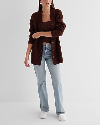 Button Front Tunic Cardigan