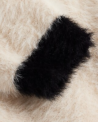 Tipped Faux Fur Novelty Button Cardigan