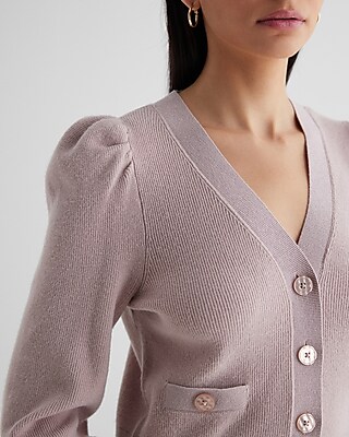 Shine Tipped V-Neck Cardigan
