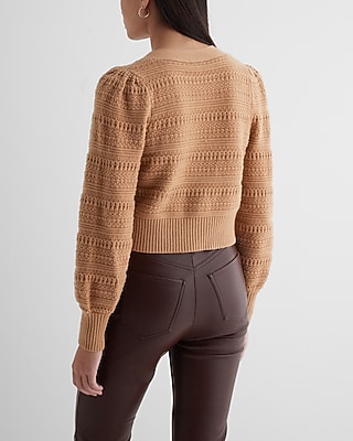 Textured V-Neck Bow Cardigan - image 3