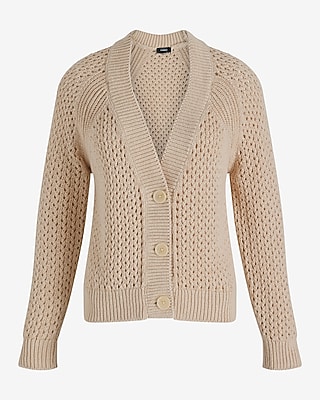 Open Stitch V-Neck Cardigan