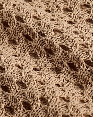 Tipped Open Stitch V-Neck Cardigan