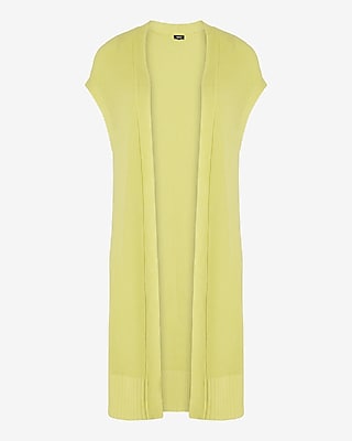 Linen-Blend Sleeveless Duster Cardigan