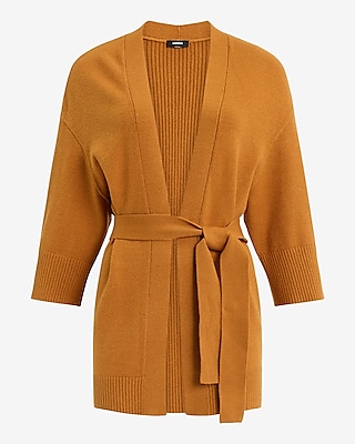 Kimono Sleeve Belted Cardigan