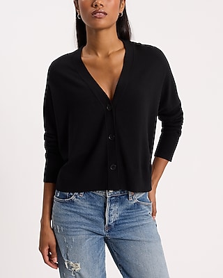 Slouchy V-Neck Button Front Cardigan