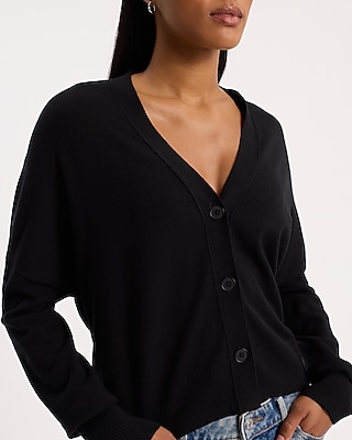 Slouchy V-Neck Button Front Cardigan