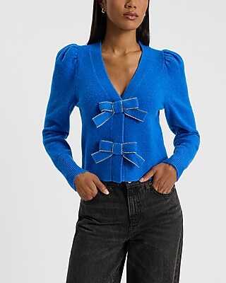 bow.a V-NECK CARDIGANS ボウエー Bow V-Neck Cutout Sleeve Cardigan – Charming Charlie