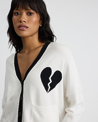 Broken Heart Pocket Slouchy Cardigan | Express Broken Heart Pocket Slouchy Cardigan | Express