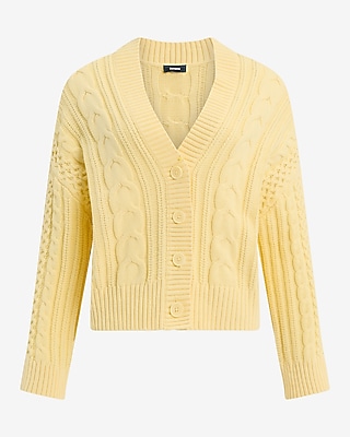 Relaxed V-Neck Cable Knit Cardigan - image 5