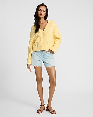 Relaxed V-Neck Cable Knit Cardigan - image 2