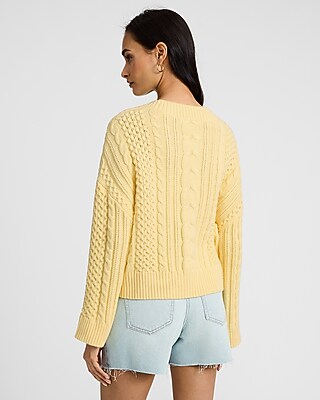 Relaxed V-Neck Cable Knit Cardigan - image 4
