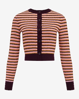 Airy Soft Multi Striped Crew Neck Cardigan