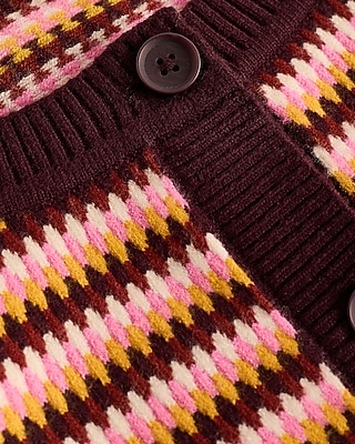 Airy Soft Multi Striped Crew Neck Cardigan