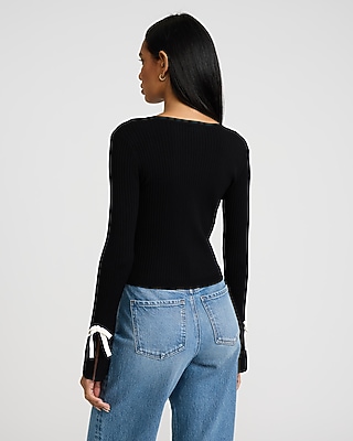 Silky Soft Fitted Bow Front Sweater