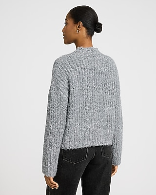 Metallic Brushed Double Breasted Cardigan