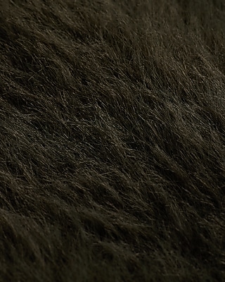 Fuzzy Brushed Crew Neck Cardigan