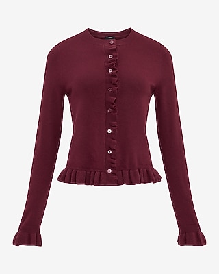 Crew Neck Ruffle Cardigan - image 4