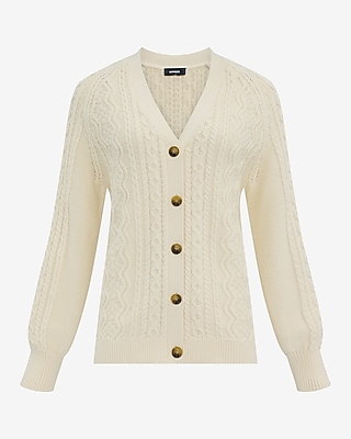 Cotton Cable Knit Oversized Cardigan