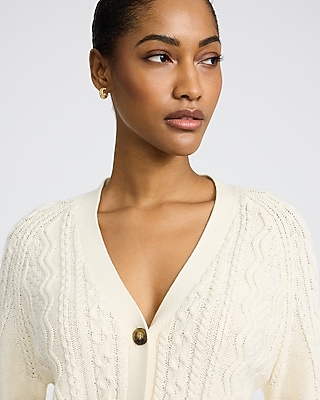 Cotton Cable Knit Oversized Cardigan