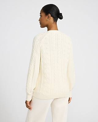 Cotton Cable Knit Oversized Cardigan
